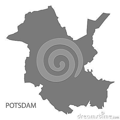 Potsdam city map grey illustration silhouette shape Vector Illustration