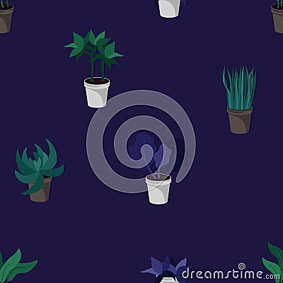 Potted houseplants Vector Illustration