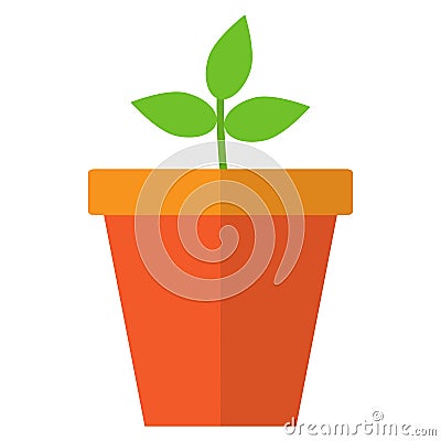 Potted plant growing stage icon, vector illustration Vector Illustration