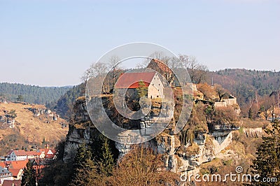 Pottenstein Castle in Franconian Switzerland Stock Photo