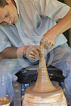 Making pottery, Rishtan, Uzbekistan Editorial Stock Photo