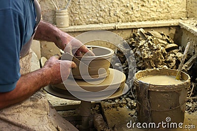 Potter making a earthenware Stock Photo