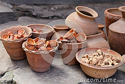 Traditional Pottery in Rajasthan, India Stock Photo