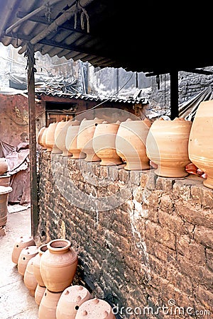 Pottery Items Made in Dharavi, Mumbai, Maharashtra, India Stock Photo