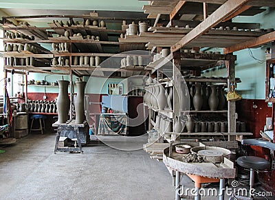 Pottery Workshop - Marginea, Bucovina Stock Photo