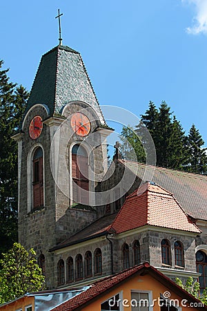 Potucky, Czech Republic - June 11, 2023: Church of the Visitation in Potucky, a village in the Karlovy Vary Region of the Czech Editorial Stock Photo