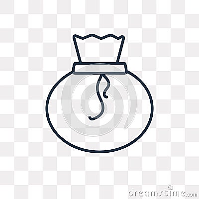 Pouch vector icon isolated on transparent background, linear Pou Vector Illustration