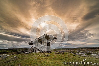 Poulnabrone portal tomb in Ireland Stock Photo