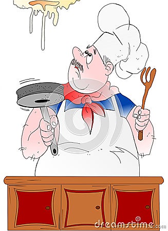 Poultice cook! Cartoon Illustration