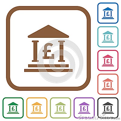 Pound bank office simple icons Stock Photo