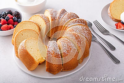 Pound cake, traditional vanilla or sour cream flavor Stock Photo