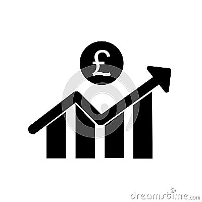 Pound growth statistics symbol design Stock Photo