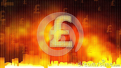 Pound sign against fiery background, money rules the world, greed, obsession Stock Photo