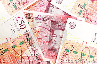 50 pound sterling bank notes Editorial Stock Photo