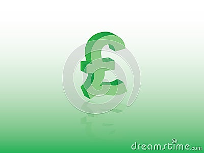Pound sterling currency vector in green color for Great Britain on light background Vector Illustration