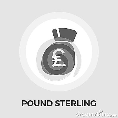 Pound sterling icon flat Vector Illustration