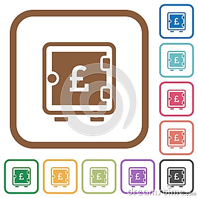 Pound strong box simple icons Stock Photo