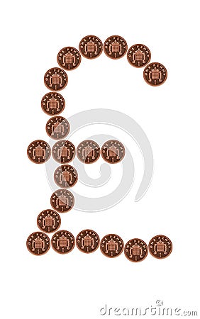 Pounds from pennies Stock Photo