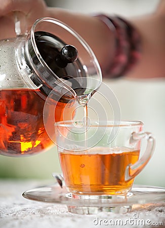 Pour tea Stock Photo