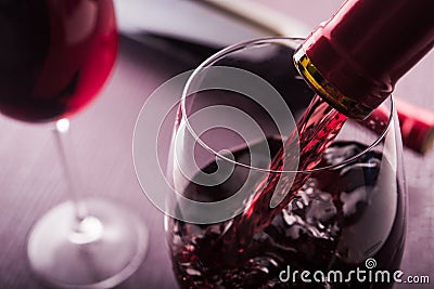 Poured red wine Stock Photo