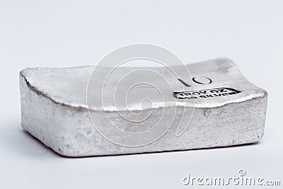 Poured Silver bar Stock Photo