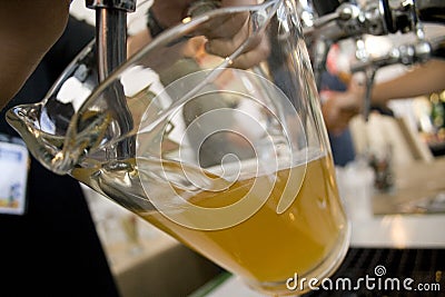 Pouring beer Stock Photo