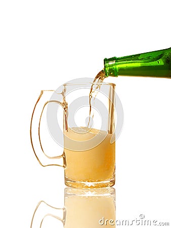 Pouring beer Stock Photo