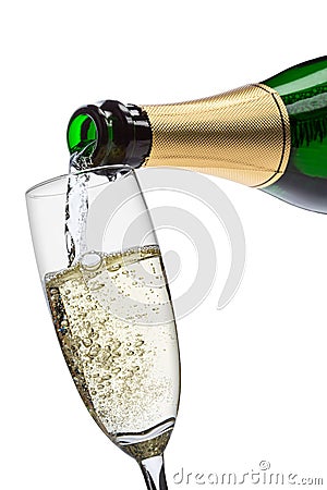 Pouring champagne Stock Photo