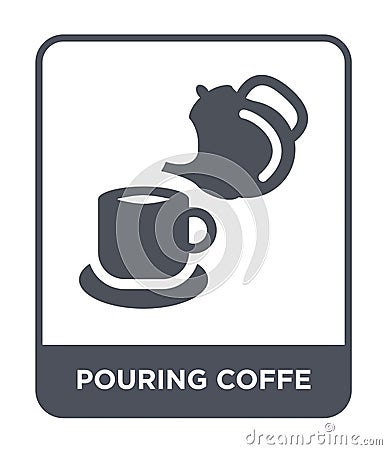 pouring coffe icon in trendy design style. pouring coffe icon isolated on white background. pouring coffe vector icon simple and Vector Illustration