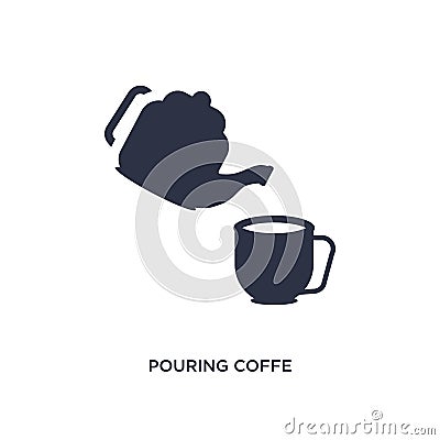 pouring coffe icon on white background. Simple element illustration from bistro and restaurant concept Vector Illustration