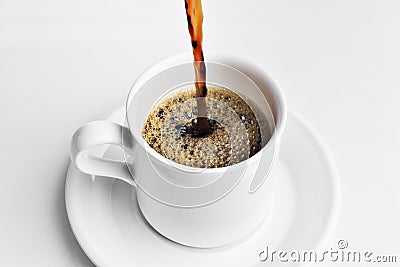 Pouring a cup of coffee Stock Photo