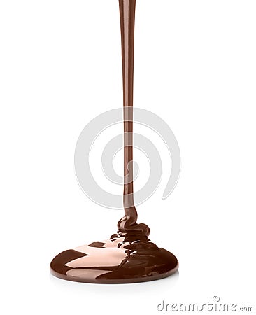 Pouring delicious melted chocolate Stock Photo