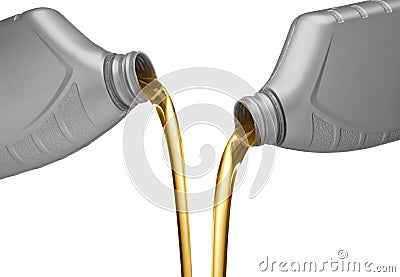 Pouring engine oil Stock Photo