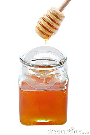 Pouring honey Stock Photo