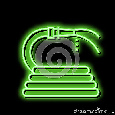 pouring from hose water neon glow icon illustration Vector Illustration