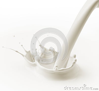 Pouring milk Stock Photo
