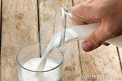 Pouring Milk Stock Photo