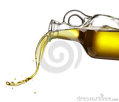 Pouring olive oil Stock Photo