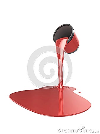 Pouring paint Cartoon Illustration