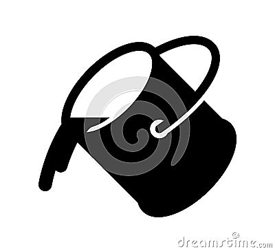 Pouring paint bucket color can vector icon Vector Illustration