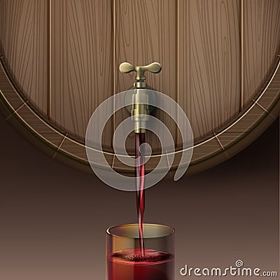 Pouring red wine Vector Illustration