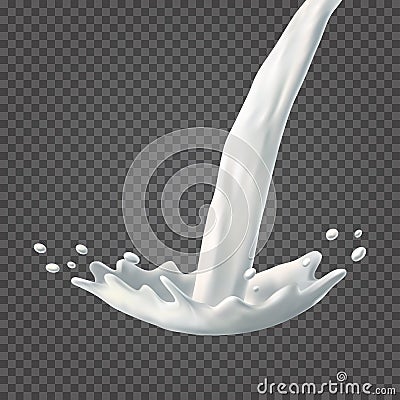 Pouring splash of milk vector Vector Illustration