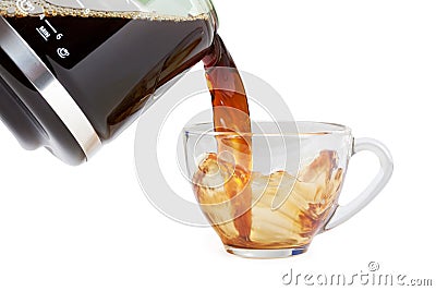 Pouring splashing coffee Stock Photo