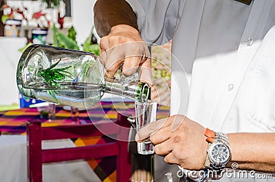 Pouring Tequila Stock Photo