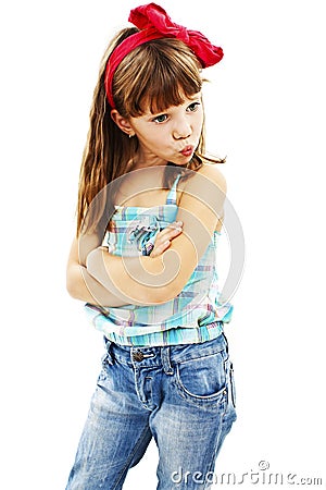 Pouting little girl Stock Photo