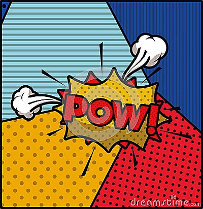 Pow word pop art style expression vectoR Vector Illustration