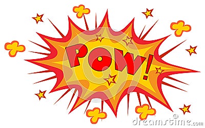 POW! wording sound effect set design for comic Vector Illustration