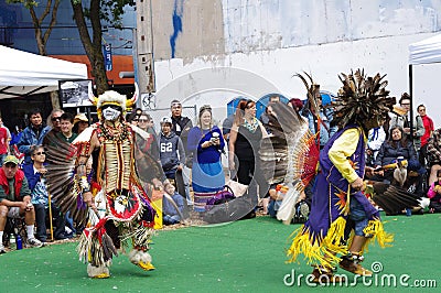 Pow-wow, first nation gathering in DTES Vancouver Editorial Stock Photo