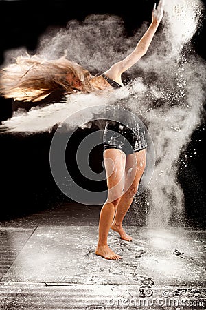 Powder contemporary dancer Stock Photo