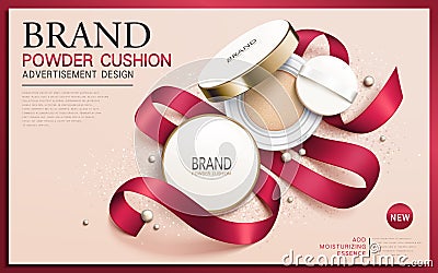 Powder cushion ad Stock Photo